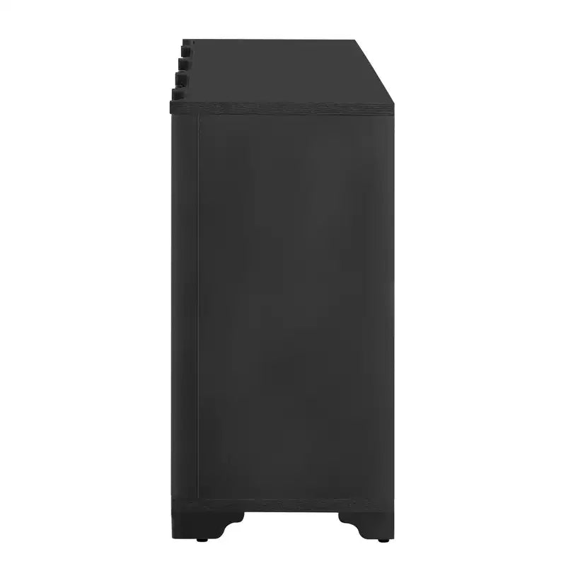 Madia a 4 ante impiallacciata in pino con dettagli lineari e gambe triangolari, larghezza 151,6 cm