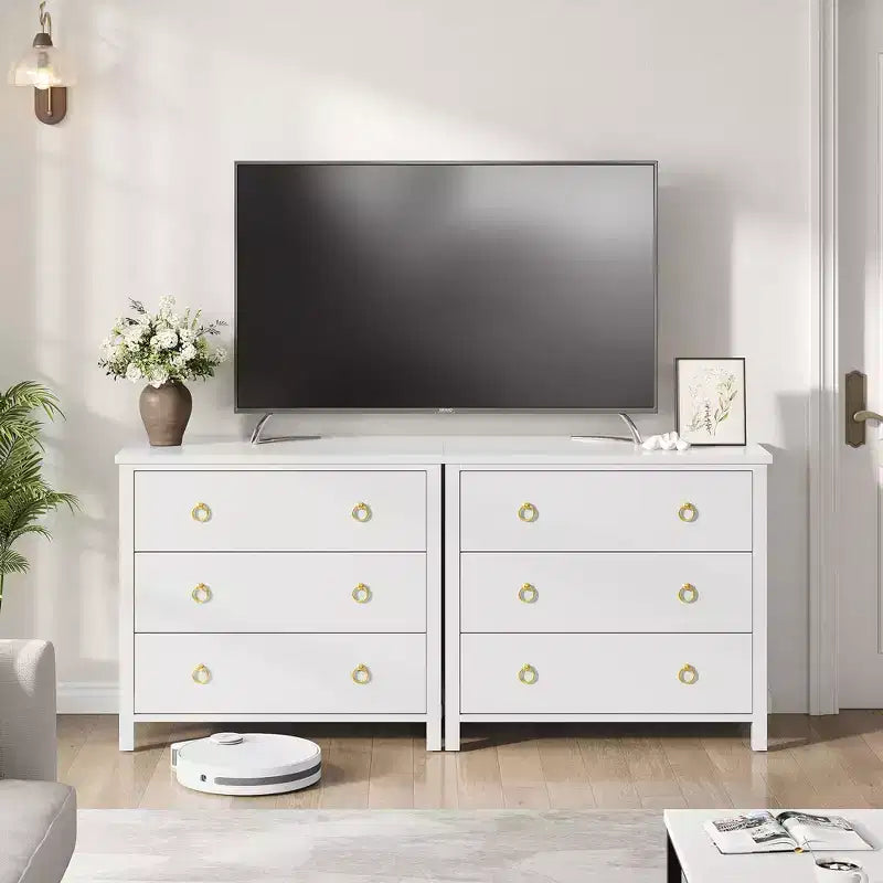 Comò a 3 cassetti, armadio alto e organizer per vestiti largo 80 cm, bianco