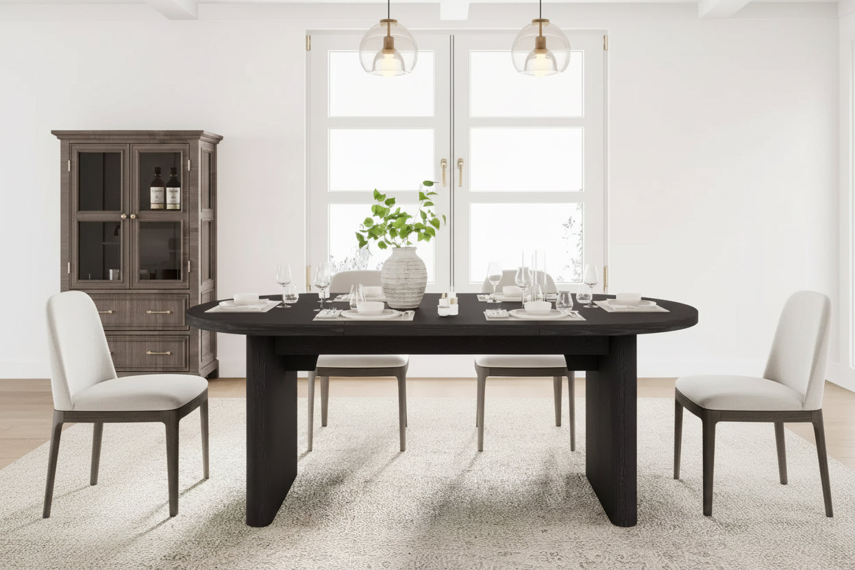 70.8 Oval Dining Table for 6-8 People, Kitchen Table with Thick Sturdy Wooden Base, Farmhouse Dining Room Desk for Kitchen Dining Room Apartments