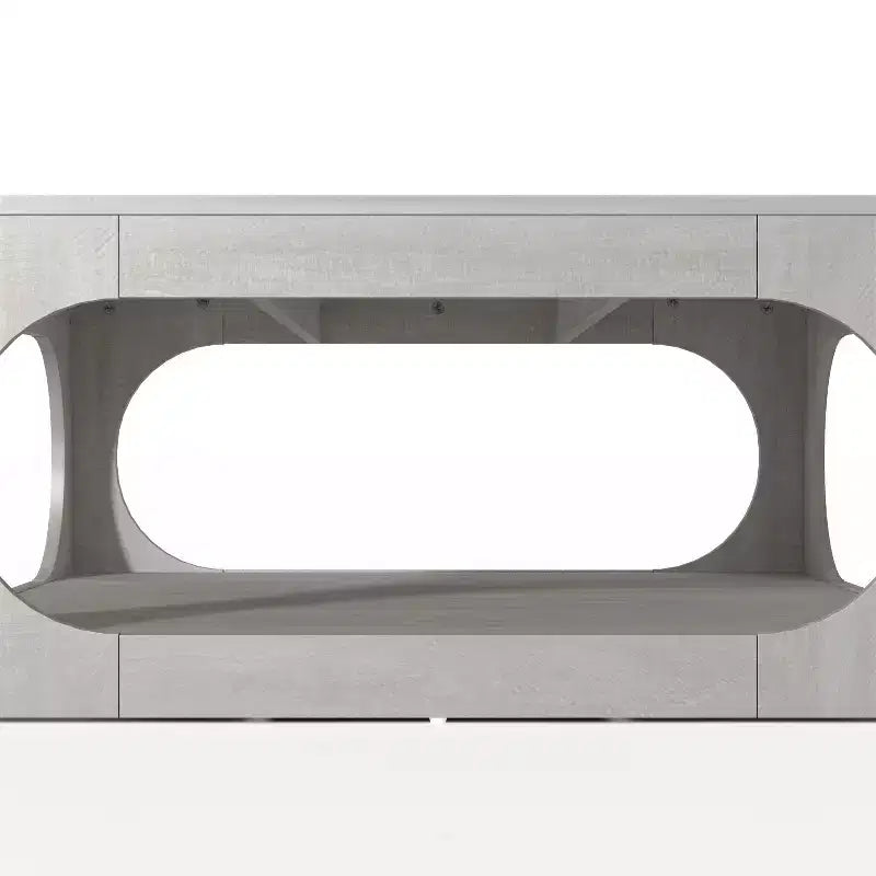 Tavolino quadrato moderno con ripiano aperto, 88 cm, grigio
