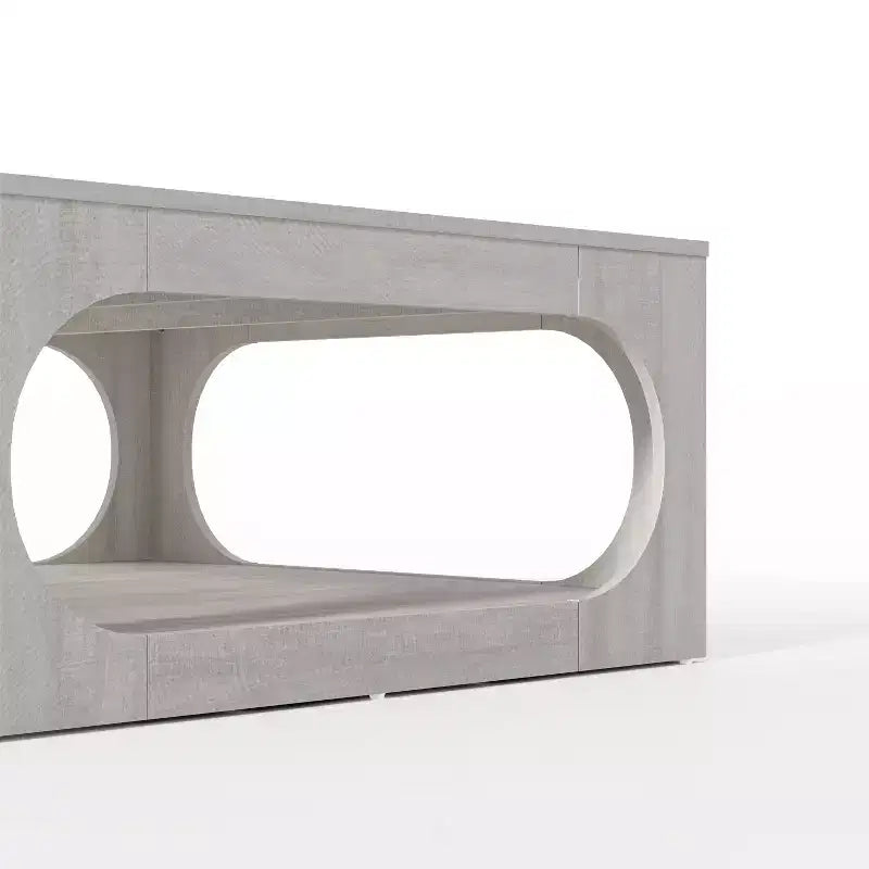 Tavolino quadrato moderno con ripiano aperto, 88 cm, grigio