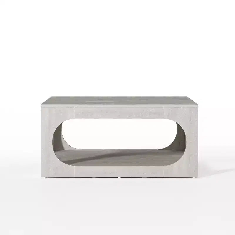 Tavolino quadrato moderno con ripiano aperto, 88 cm, grigio
