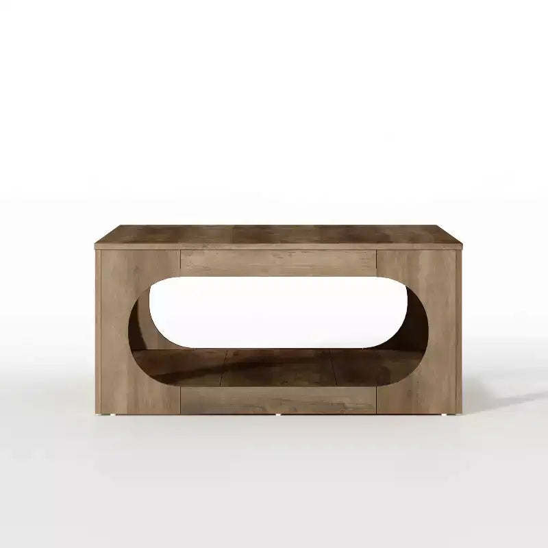Tavolino quadrato moderno con ripiano aperto, 88 cm, grigio