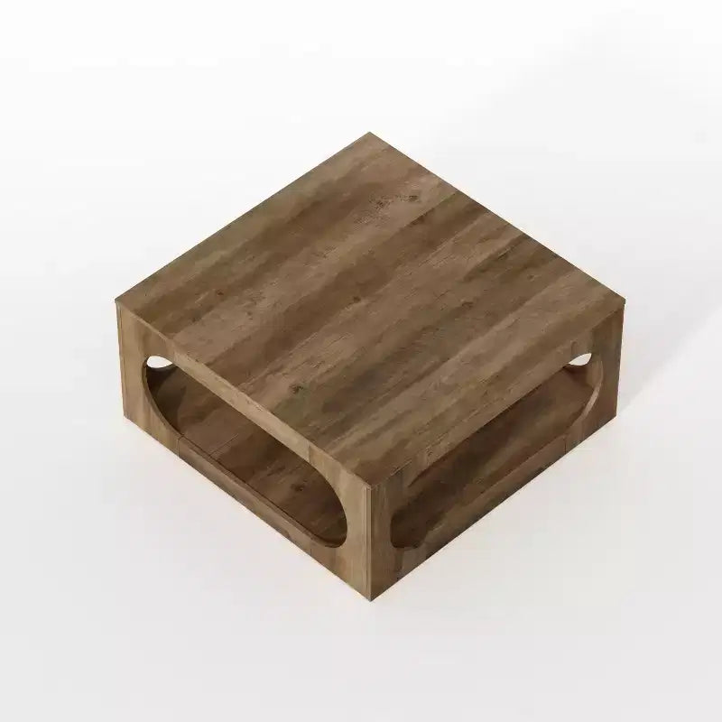 Tavolino quadrato moderno con ripiano aperto, 88 cm, grigio