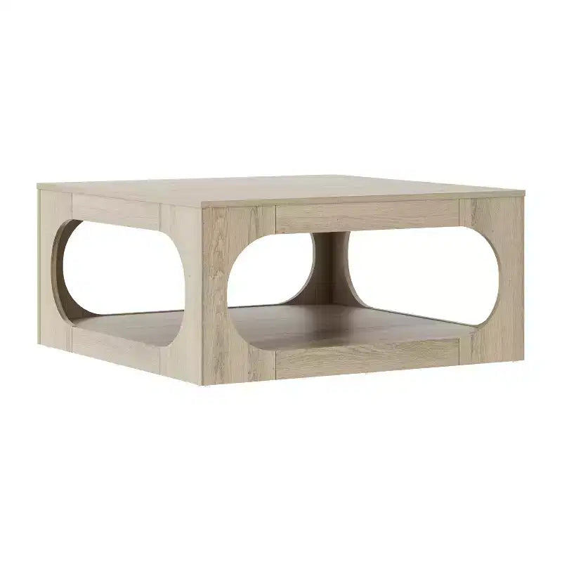Tavolino quadrato moderno con ripiano aperto, 88 cm, grigio