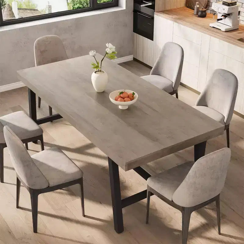 Tavolo da pranzo industriale da 70,87" per 6-8 persone, struttura in metallo, capacità di 136 kg, nero