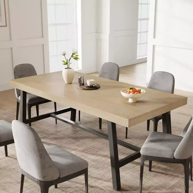 Tavolo da pranzo industriale da 70,87" per 6-8 persone, struttura in metallo, capacità di 136 kg, nero