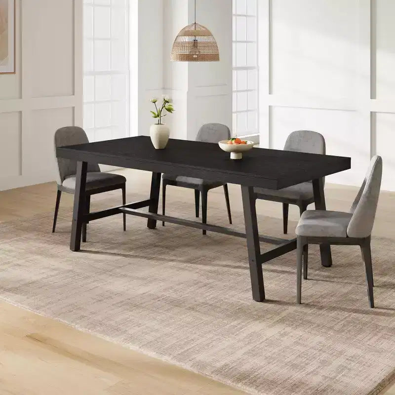 Tavolo da pranzo industriale da 70,87" per 6-8 persone, struttura in metallo, capacità di 136 kg, nero