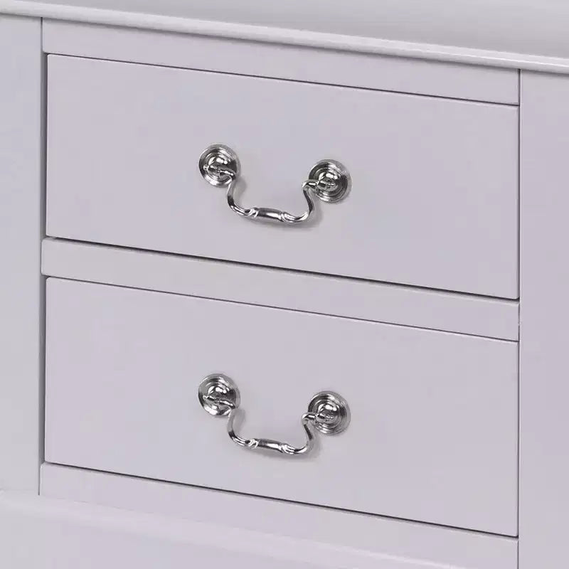 Comodino moderno-classico da 24" con 2 cassetti e maniglie a goccia, legno bianco