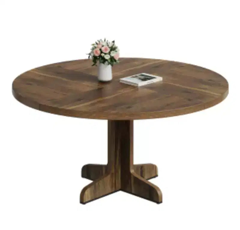 Tavolo da pranzo rotondo con gambe curve per sala da pranzo