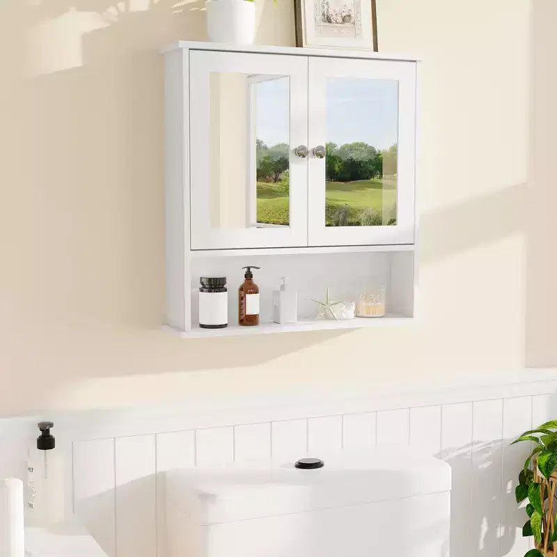Pensile a 2 ripiani sopra il WC, impermeabile, bianco