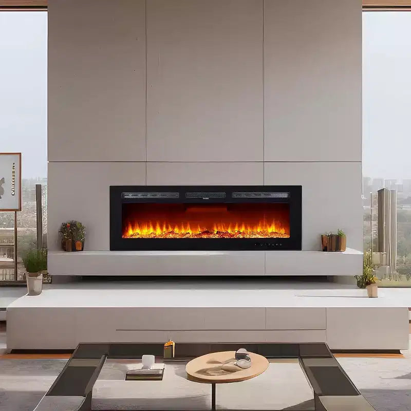 Caminetto elettrico da 60" da parete o da incasso, 1500W, 12 colori fiamma