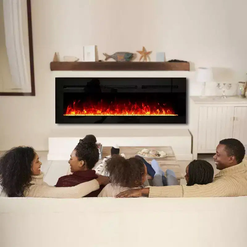 Caminetto elettrico da 60" da parete o da incasso, 1500W, 12 colori fiamma
