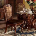Set di 2 sedie da pranzo altezza bancone, in pelle PU, con struttura in legno di quercia ciliegio
