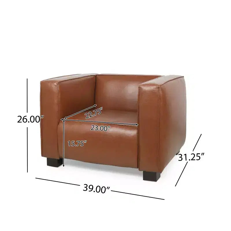 Poltrona club contemporanea in similpelle, design a smoking, gambe in legno di betulla, 136 kg