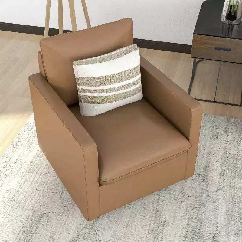 Poltrona girevole, rivestimento in similpelle, cuscino in schiuma, capacità 113 kg