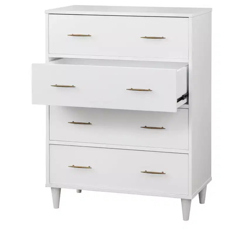 Cassettiera a 4 cassetti Mid Century Modern, MDF laminato, ferramenta anti-ribaltamento